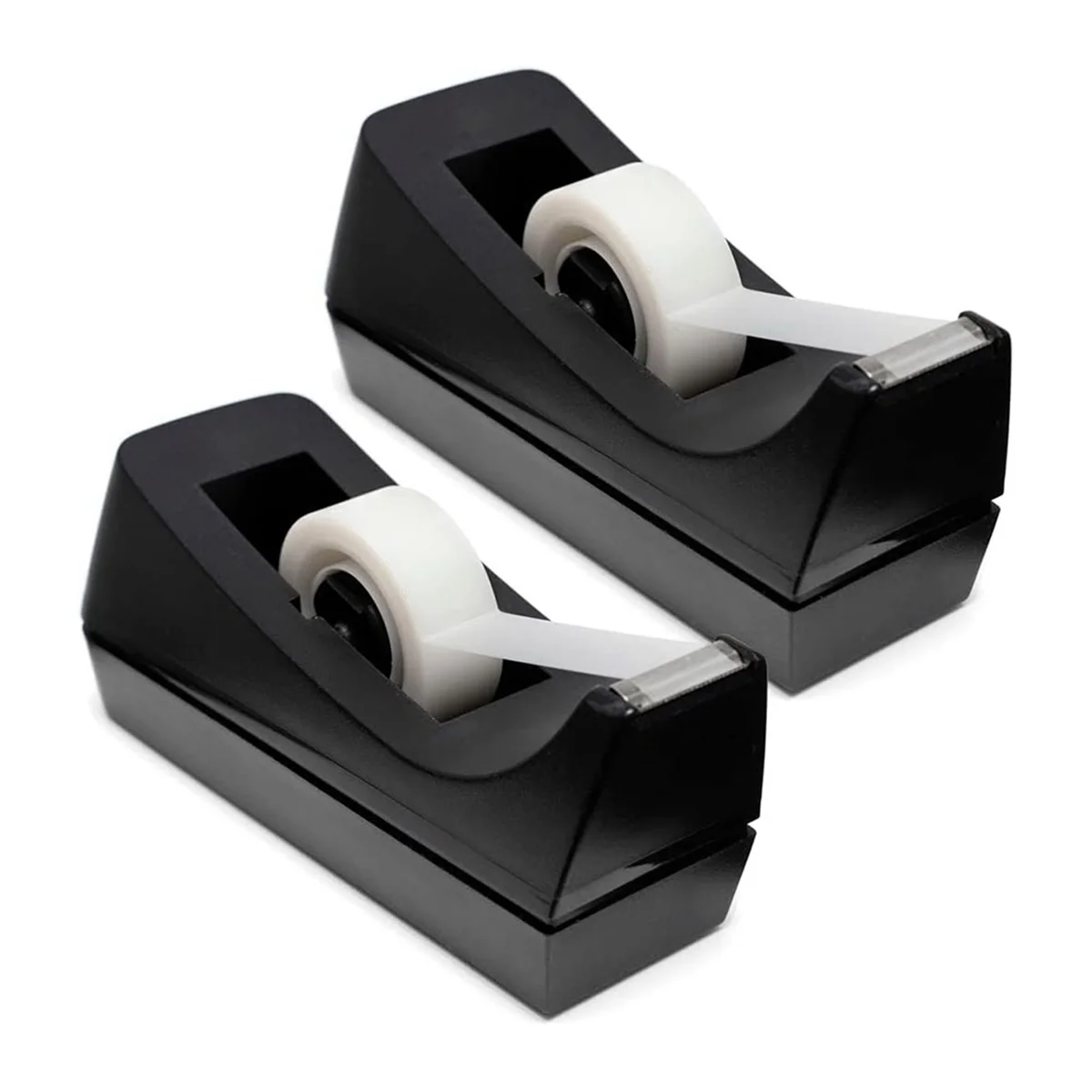 Desktop Tape Dispenser - Non-Skid Base - Weighted Tape Roll Dispenser - Perfect for Office Home School 2 Pack