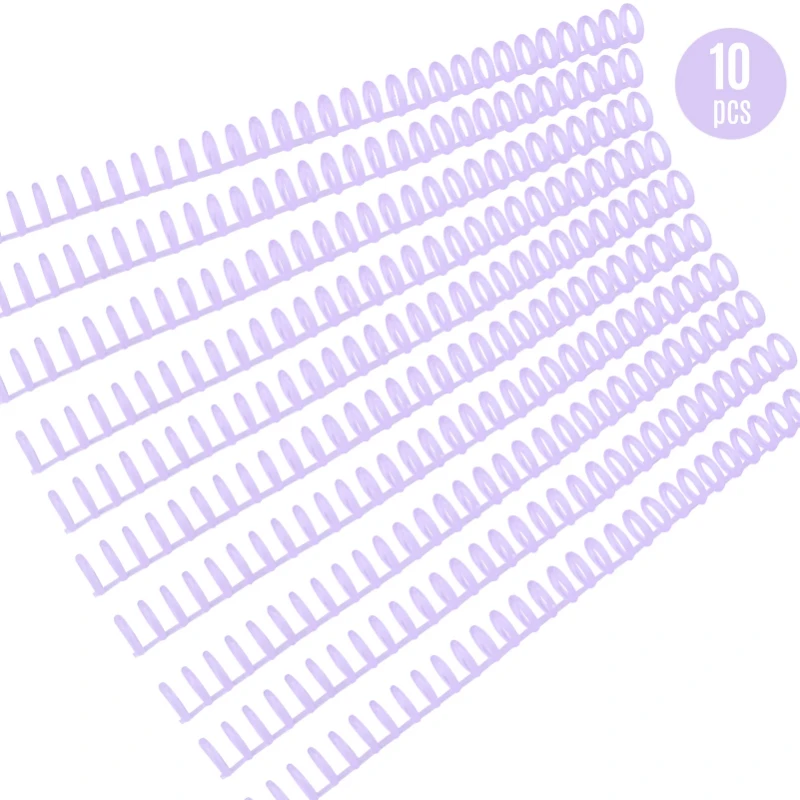 KW-trio 10pcs Plastic 30-Hole Loose Leaf Binders Ring Binding Spines Combs 85 Sheets Capacity for DIY Paper Notebook Album