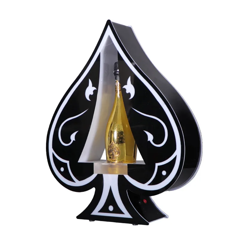 

S shopping mall high-bottom luminous wine-based spade pattern display stand