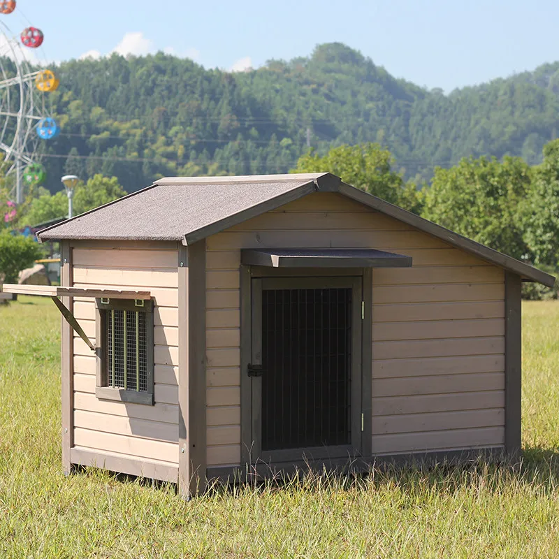 Customizable Solid Wood Outdoor Medium Small Large Anticorrosive Wood Dog House Cage House Rainproof Yard Universal