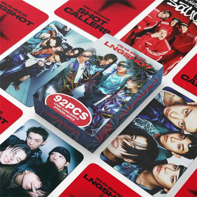 LNGSHOT SHOT CALLERS Album Lomo Cards Set, 60Pcs with 32Pcs Stickers, Kpop Idol Collectibles for Fans﻿