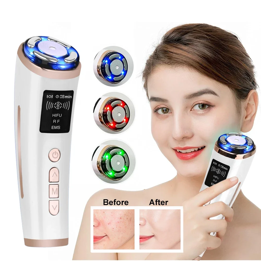 Hifu massageador de levantamento facial de alta frequência, rejuvenescimento da pele, teoria de fótons, microcorrente ems, anti-envelhecimento, máquina de aperto facial