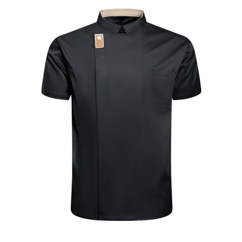 Veste de chef à manches courtes pour hommes et femmes, chemise de cuisinier, haut uniforme de restaurant Chamonix, nouveau, 2024