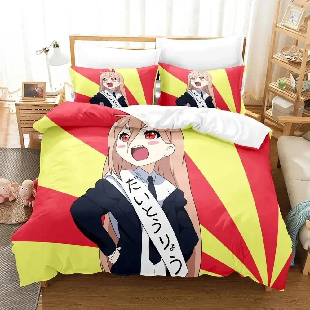 

3D Print Anime Chainsaw Man Makima Bedding Set Double Twin King Duvet Cover Comforter Pillowcase Boys Girls Adults Bedroom