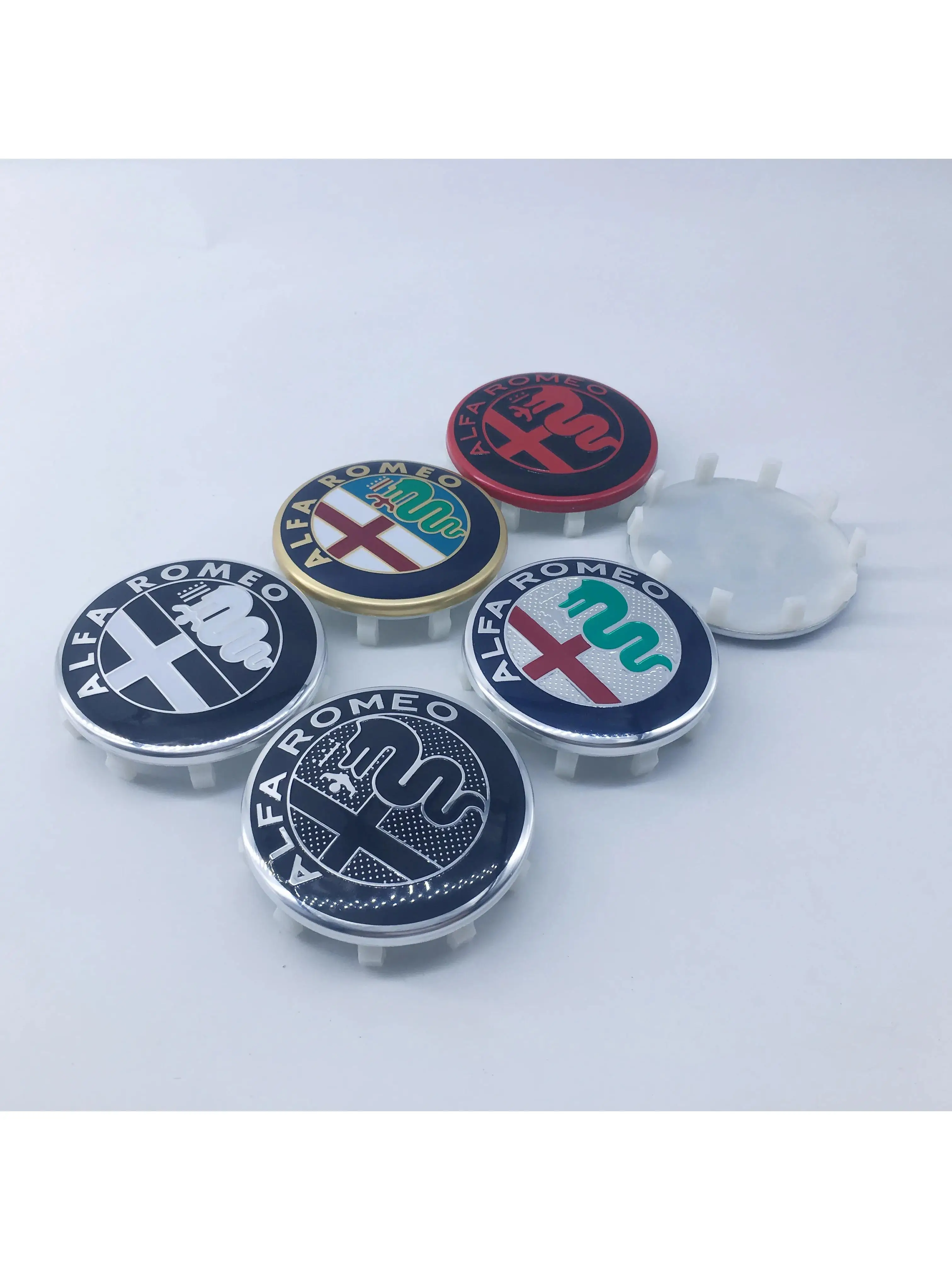 4 szt. 60MM 10-pinowe nakładki na piasty kół samochodowych, emblematy, osłony felg do Alfa Romeo Giulia Stelvio Giulietta 156 159 147 Mito Tonale — 2