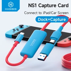 Hagibis USB3.0 Video Capture Card with 100W PD USB C to USB A/C Live and Record Video Audio Gaming for Quest 2 3 Switch 1/2 ROG