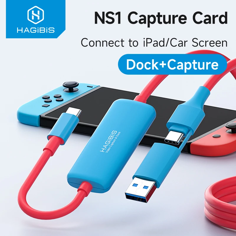 Hagibis USB3.0 Video Capture Card with 100W PD USB C to USB A/C Live and Record Video Audio Gaming for Quest 2 3 Switch 1/2 ROG