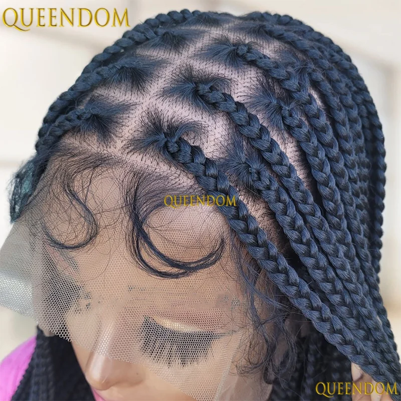 

36" Synthetic Wig Full Lace Front Wigs For Women Knotless Box Braids Wig Cornrow Braids Hair Wigs HD Lace Wig
