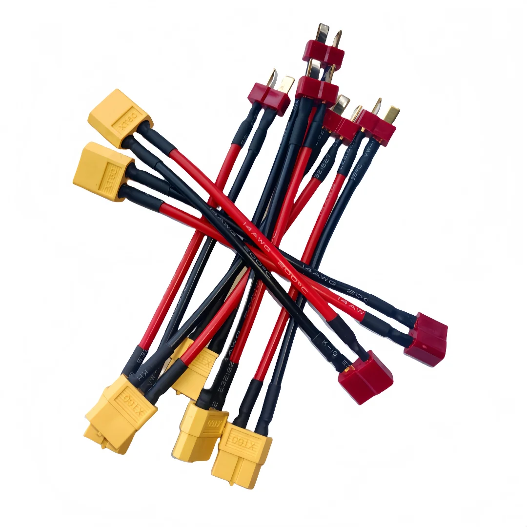 1/5pcs XT60 To Deans T Plug Male/Female Adapter Connectors with 14AWG 100mm Cable for RC Lipo Battery Charger Parts DIY
