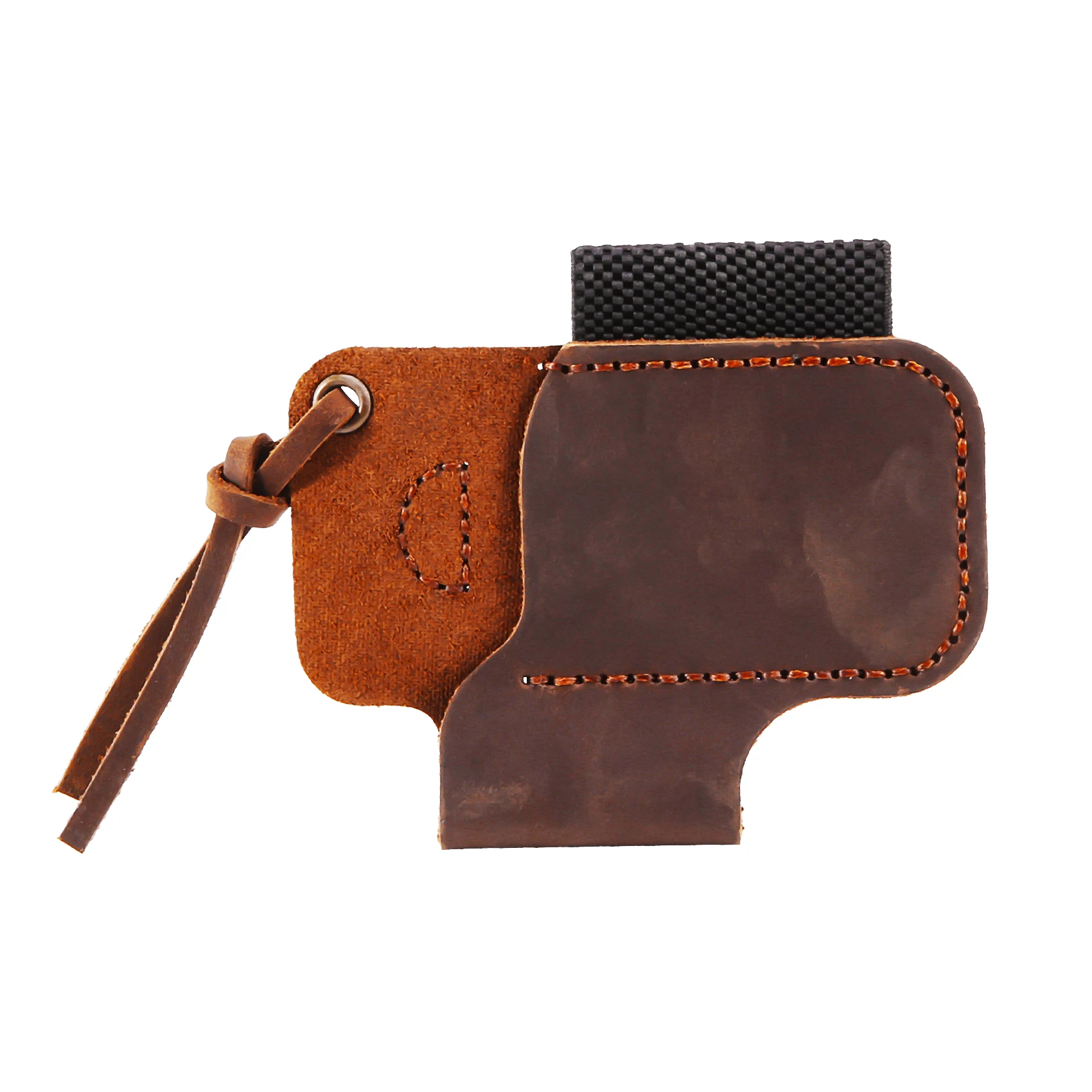 PZHI-Handmade Leather Sheath Folding Knife Flashlight Holder EDC Tool