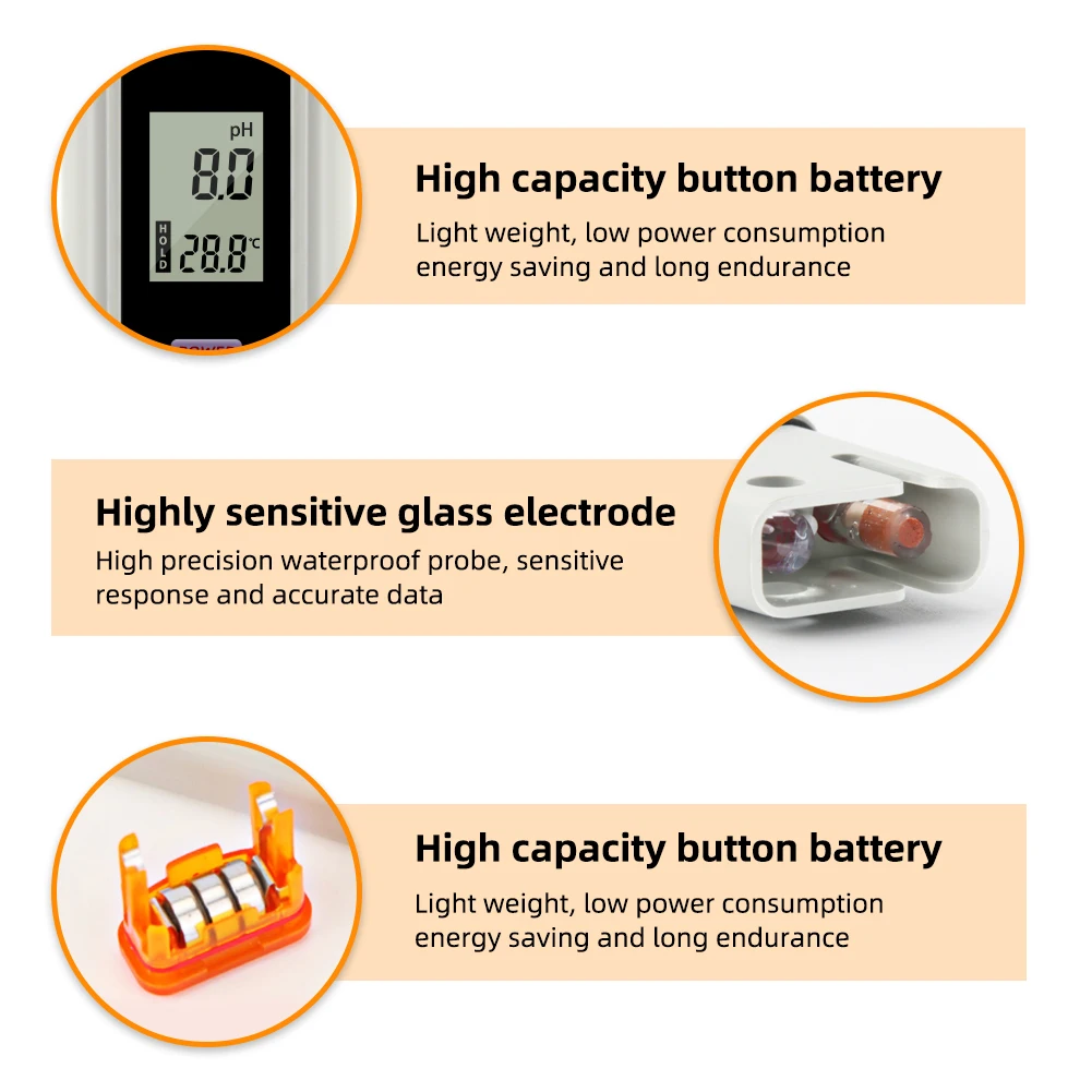Digitale Temp/Ph Meter 0.0 ~ 14.0 Hoge Nauwkeurigheid Water Quality Ph Tester Hydrotester Voor Drinken Hydrocultuur Aquarium Zwemmen zwembad