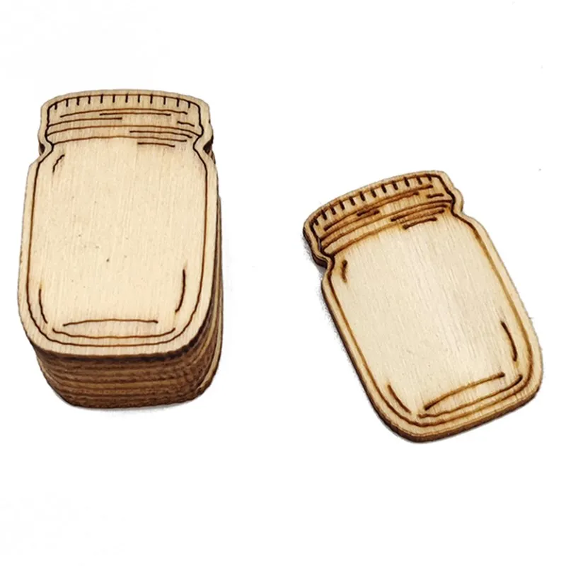 10 قطعة/الوحدة الخشب زجاجة القواطع الحلي الخشبية لم تنته أقراص الخشب فارغة DIY بها بنفسك الحرفية الفن مشاريع عيد الميلاد زخرفة #2