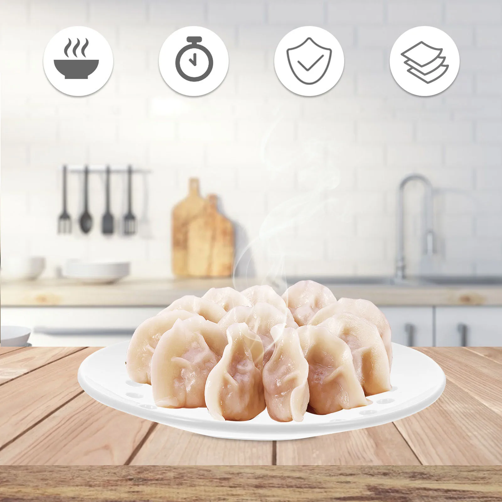 

1Pcs Food Grade Ceramic Steamer Plate Multi-Holes Practical Fish Dumpling Steaming Plate Home Kitchen Supplies Steamed