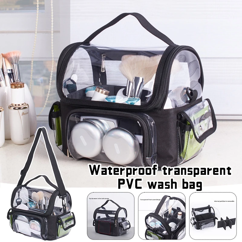 

Transparent Pvc Wash Bag Large Portable Makeup Bag Travel Storage Bag Waterproof Large Capacity Single-Shoulder Carry-On Travel