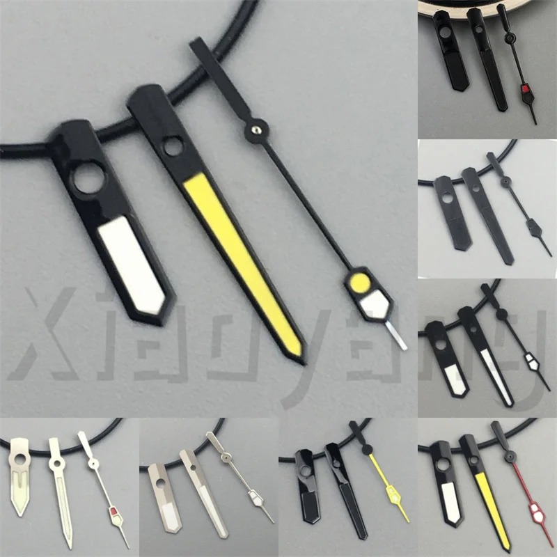 Geändert NH35 Hände Set Schwarz Gelb Weiß Gold Uhr Nadeln Grün Leuchtende Für NH35 NH36 NH38 NH70 NH72 Bewegung Uhr Teile