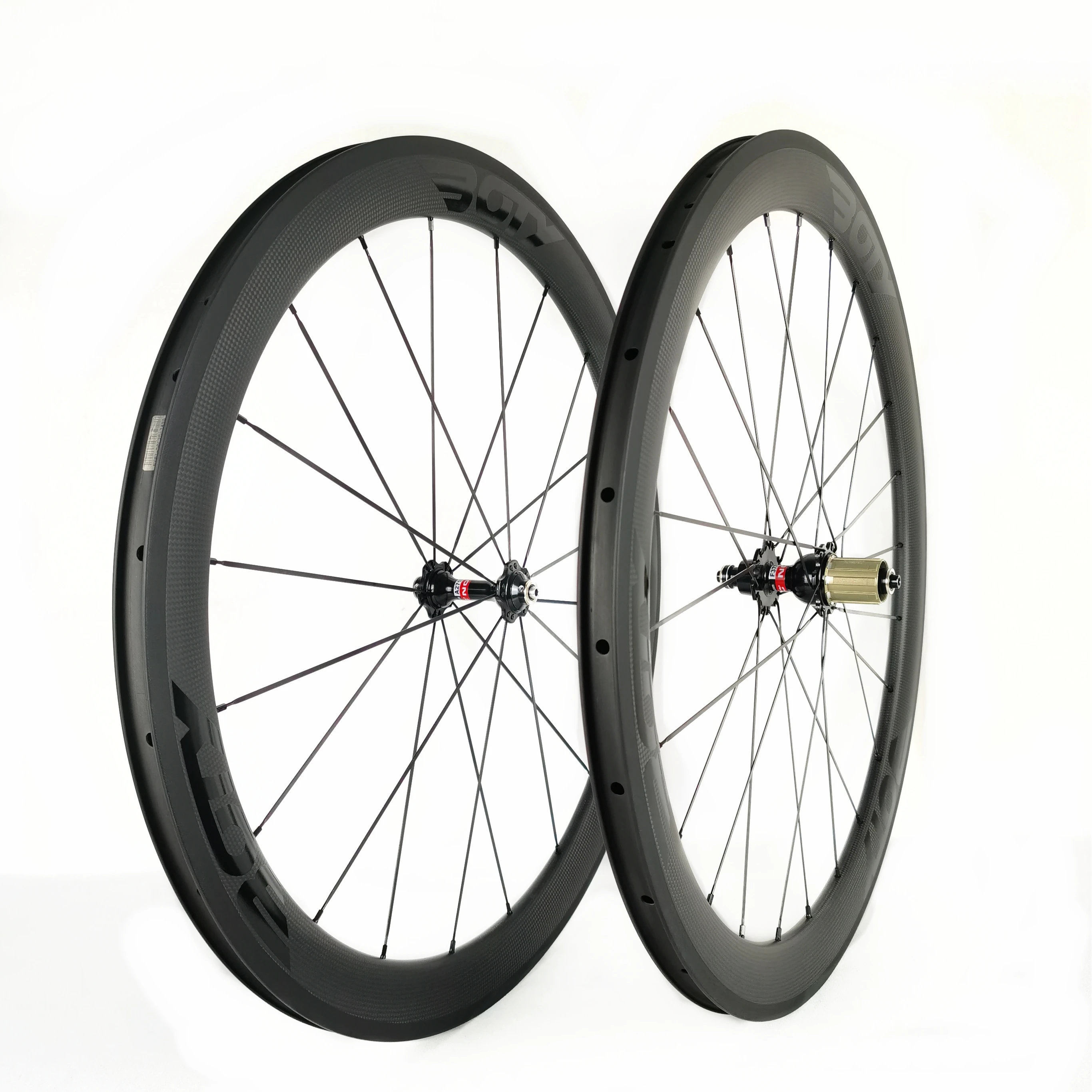 BOTY 700C Road Rim Brake Carbon Wheelset Clincher/Tubeless/Tubular Bicycle Racing Wheels Ceramic/Ratchet Hub available