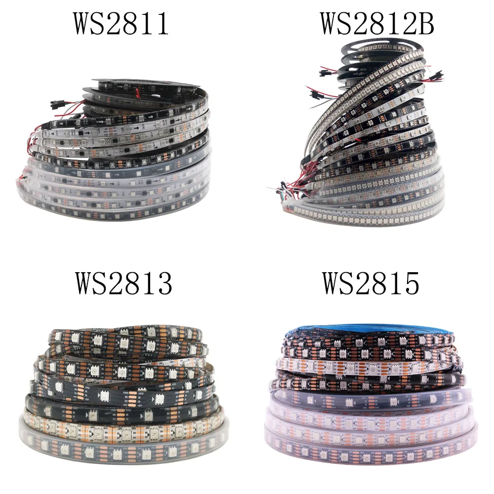 WS2812B WS2811 WS2815 WS2813 Pixel Smart RGB LED Strip WS2812 Individually Addressable 30/60/144pixels/Leds/M Tape Light