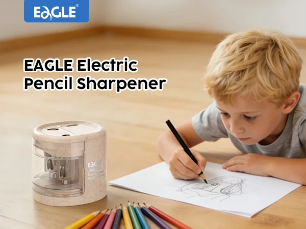 EAGLE Automatischer Elektrischer Bleistiftspitzer, 5S Schnellschärfung für 6-12mm Bleistifte Aller Formen, für Zuhause, Schule, Büro, Kunststudio – Detail 1