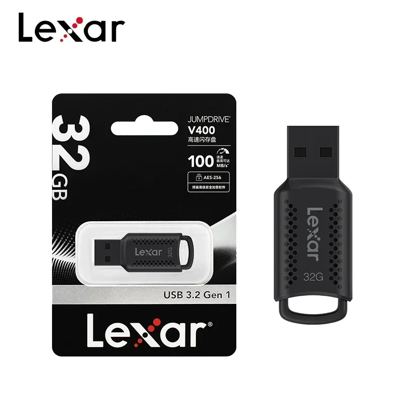 Lexar USB Flash Drive V400 USB 3.2 Original Flash U Disk 32GB 64GB 128GB Black Memory Stick for Computer Pro Max view 4