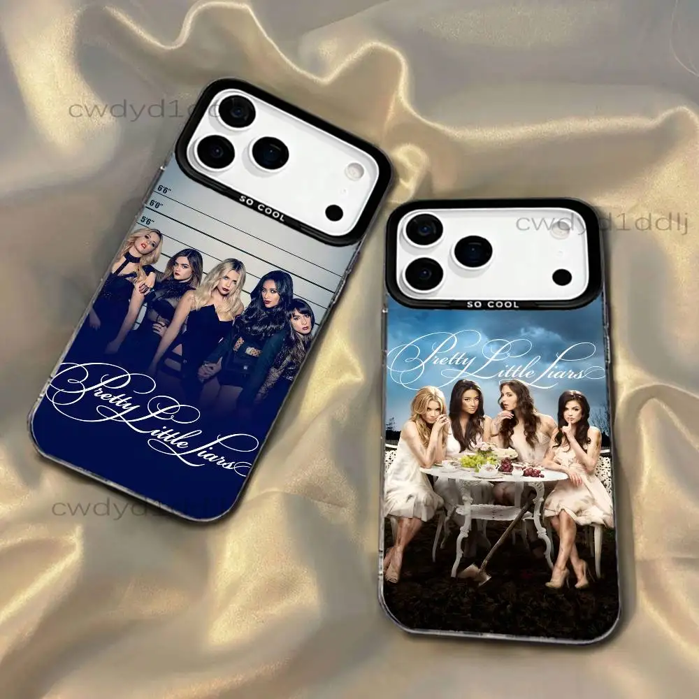 Capa Preta Fosca IMD P-Pretty Little Liars para iPhone 17, 16, 15, 14, 13, 12, X, 8, Pro, Max, Plus, SE4, Air, Mini