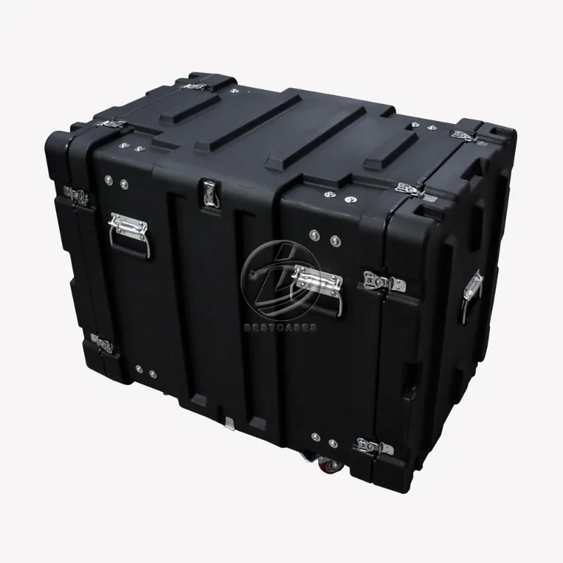 Rolling Rack Tool Case, 19 Inch Standard, IP65 Rotational Moulded, High Hard Plastics, Waterproof 12U Shakeproof