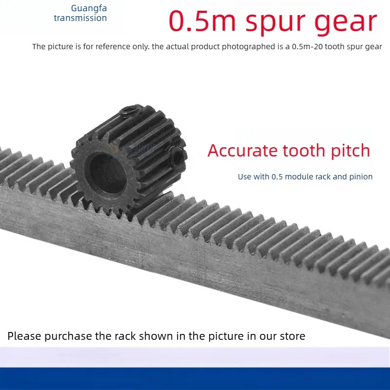 2pcsSpur Gear Motor Gear 0.5 Module 20 Teeth Bore 5/6/6.35mm Blackened Small Module Gear