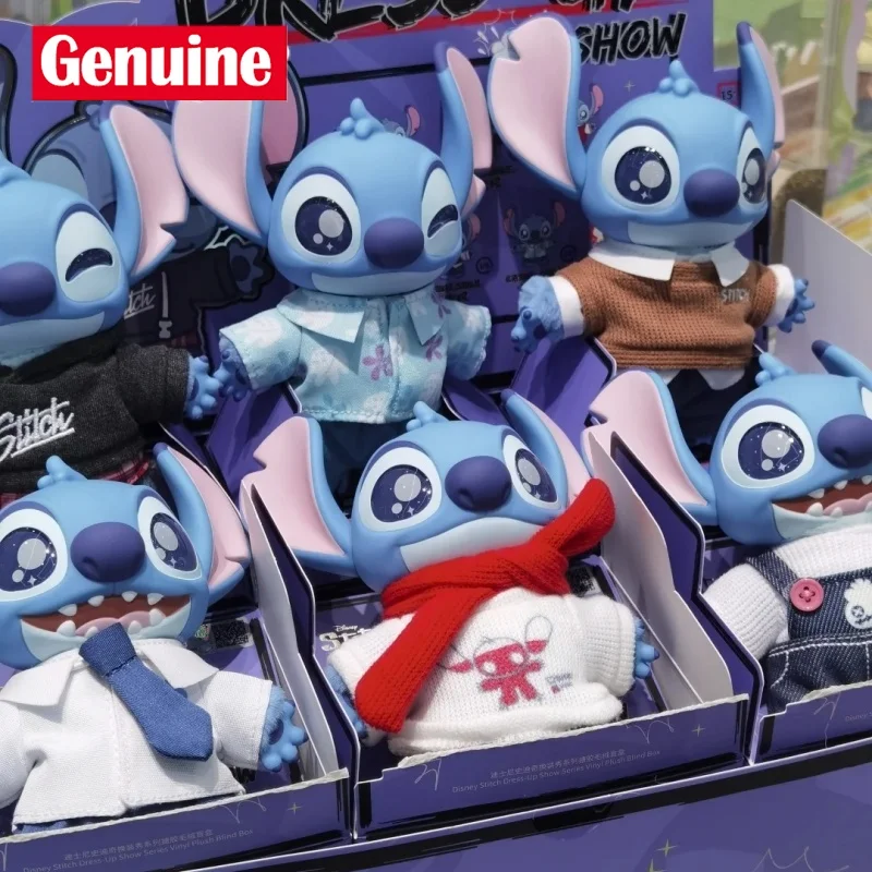 

Original Disney Stitch Dress-Up Show Series Vinyl Plush Blind Box Lovely Action Figure Surprise Box Handbag Decor Toy Gift
