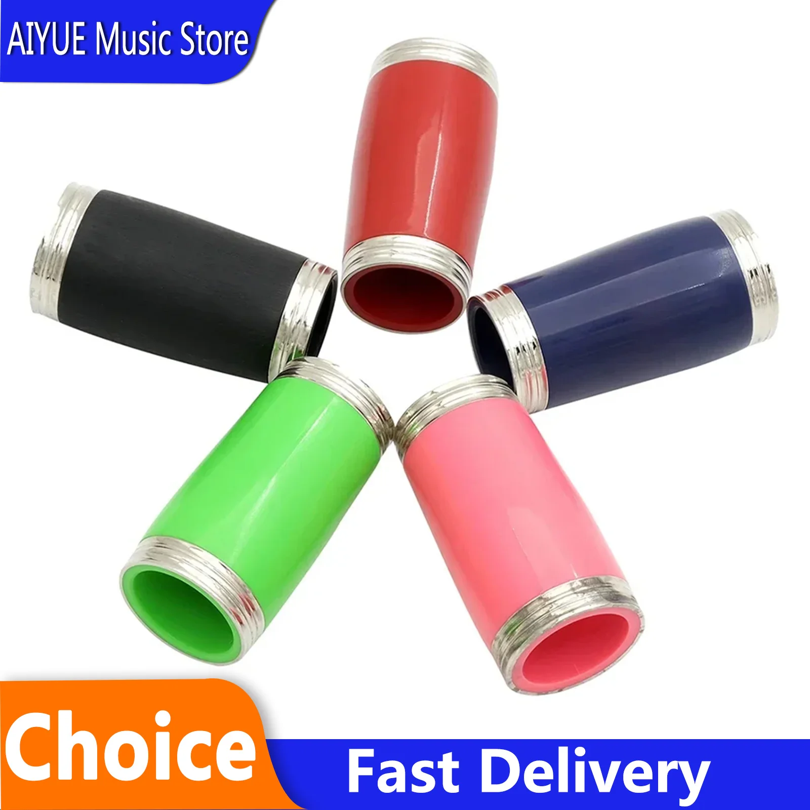 2 Set Clarinet Link Barrel Color ABS Clarinet Section Tube Nickel Plated Silver Edge Metal Clarinet Replacement Accessories