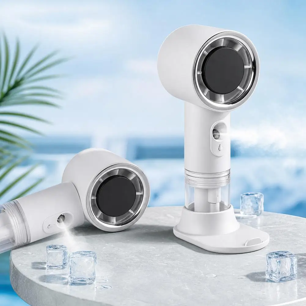 Portable Handheld Misting Fan USB Rechargeable High-Speed Desktop Cooling Fan With Nano Ice Mist For Outdoor Travel Summer