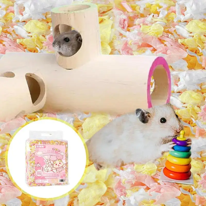 Gerbil Bedding Natural Hamster Fluff Pet Bedding Chinchilla Bedding Rabbits Paper Litter Small Animal Bedding Odor Control For