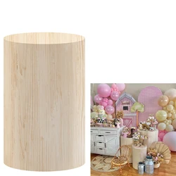 Farm Theme Light Wood Grain Cylinder Cover for Birthday Parties, Wedding and Baby Shower Party Decoration Props