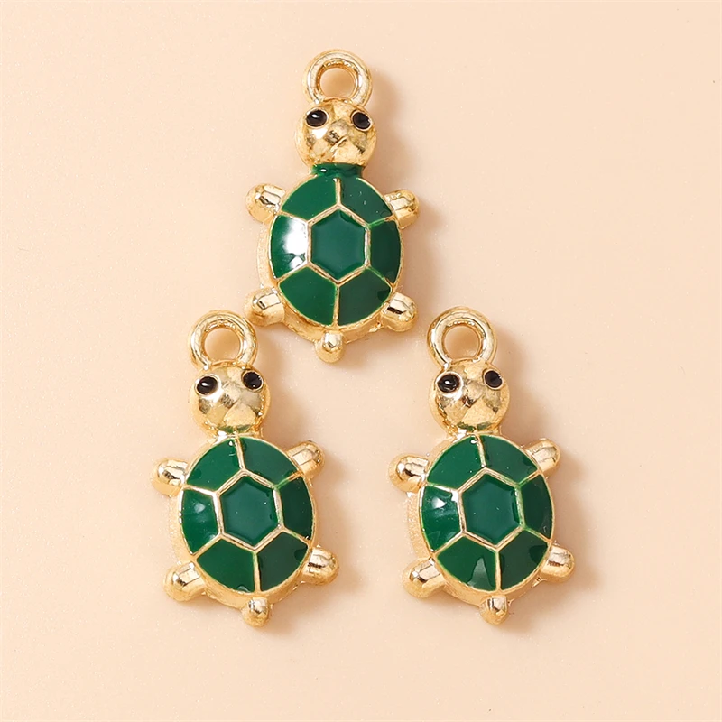 20 Stück 10 x 18 mm Cartoon-Anhänger mit bunten Emaille-Tiermotiven, Schildkröten-Anhänger für die Schmuckherstellung, Halsketten, Ohrringe, DIY-Bastelzubehör – Detail 13