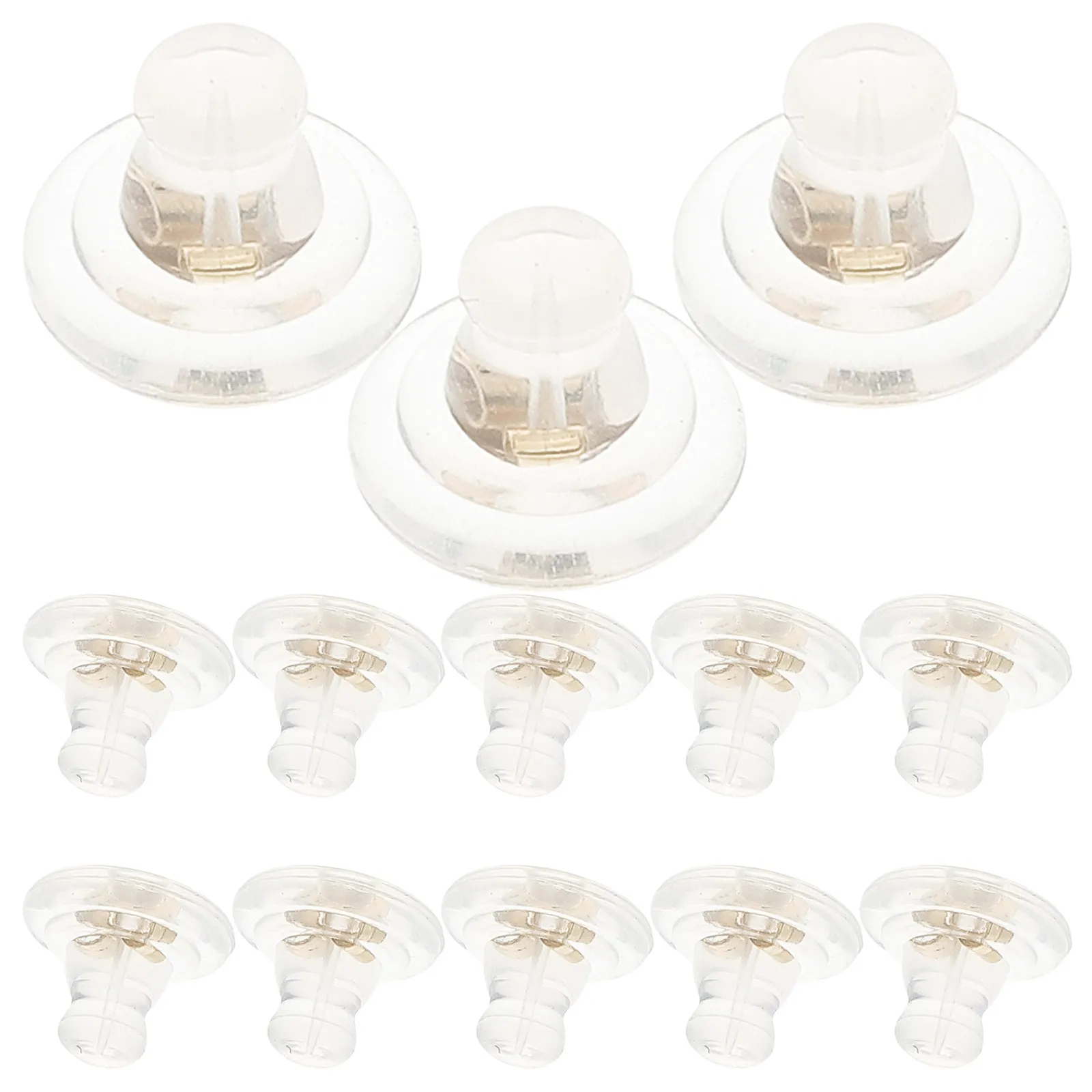 100 unidades de tapas de silicona transparentes suaves con cierre de seguridad DIY para pendientes de mujer, reemplazo de tapas de pendientes