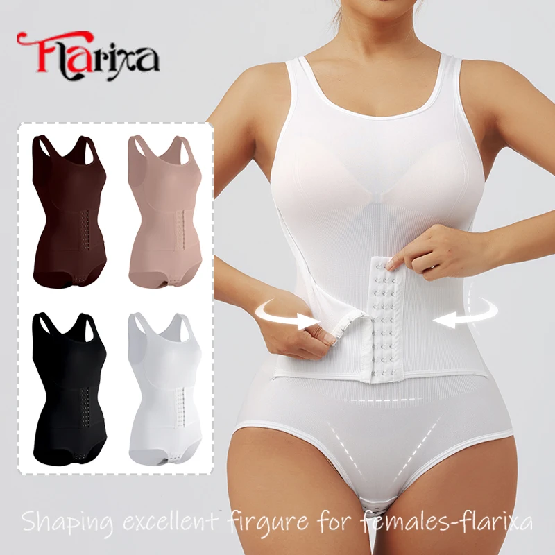 Flarixa Body modellante per il controllo della pancia senza cuciture con ganci Vita Trainer Body Shaper Hip Lift Slip Donna Cincher Corsetto Top