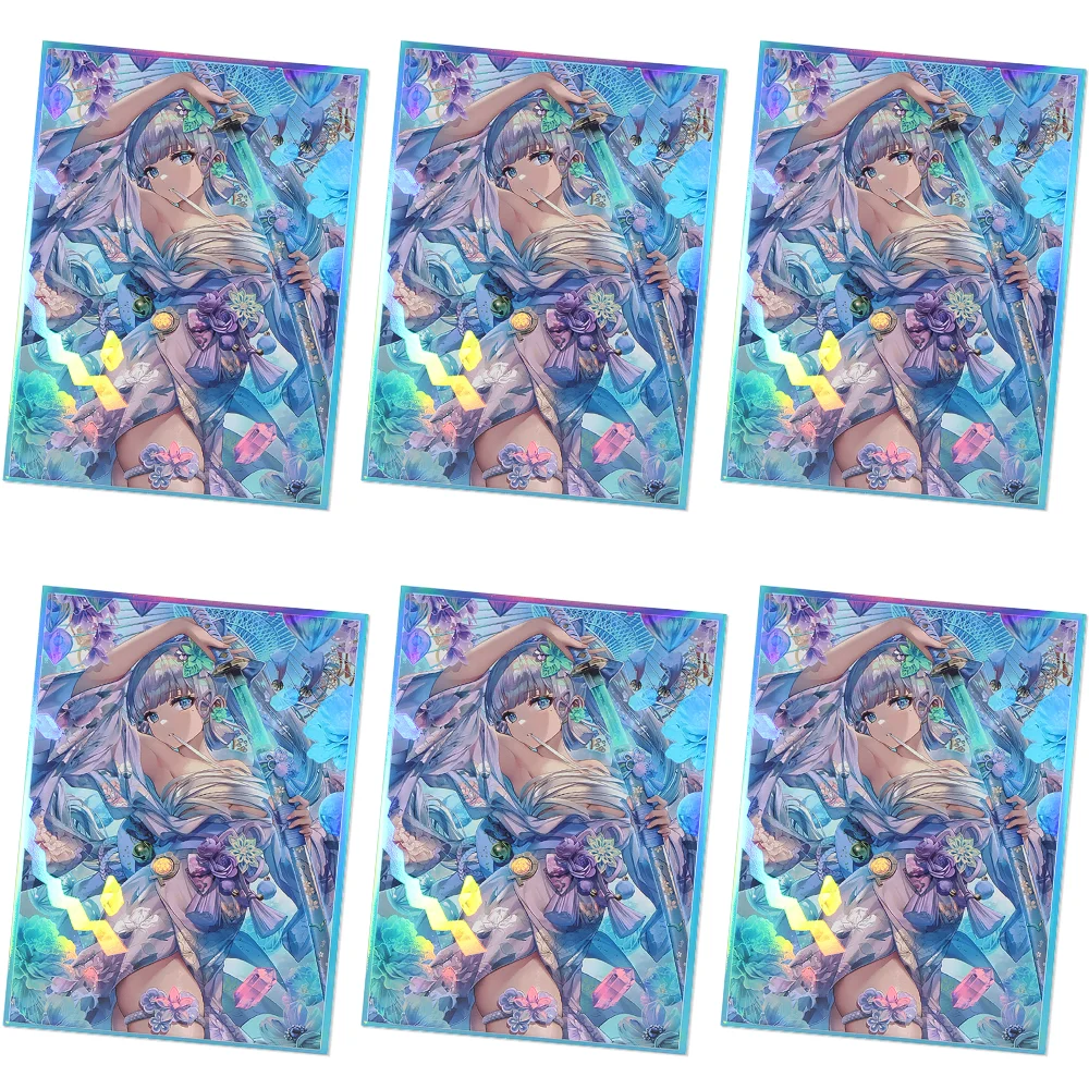 50PCS Kamisato Ayaka Top-Loading Anime Card Sleeves, 67x92mm  Protectors for TCG/PTCG Cards