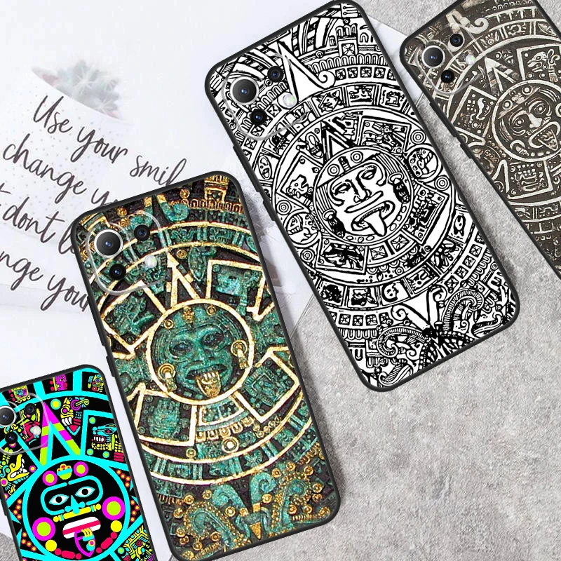 Aztec Calendar Mayan Native Stone Case For Xiaomi 13T Pro 13 14 Ultra 12T 11T 12 Lite POCO X6 Pro X3 X4 X5 F3 M5s M6 F5 Cover