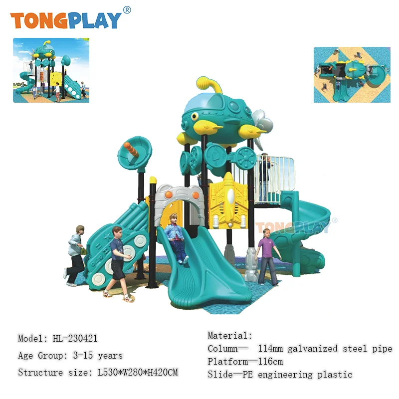 Tong play factory kid plastic for beach and park hot sale quality large slides amusement equipment children's outdoor playground