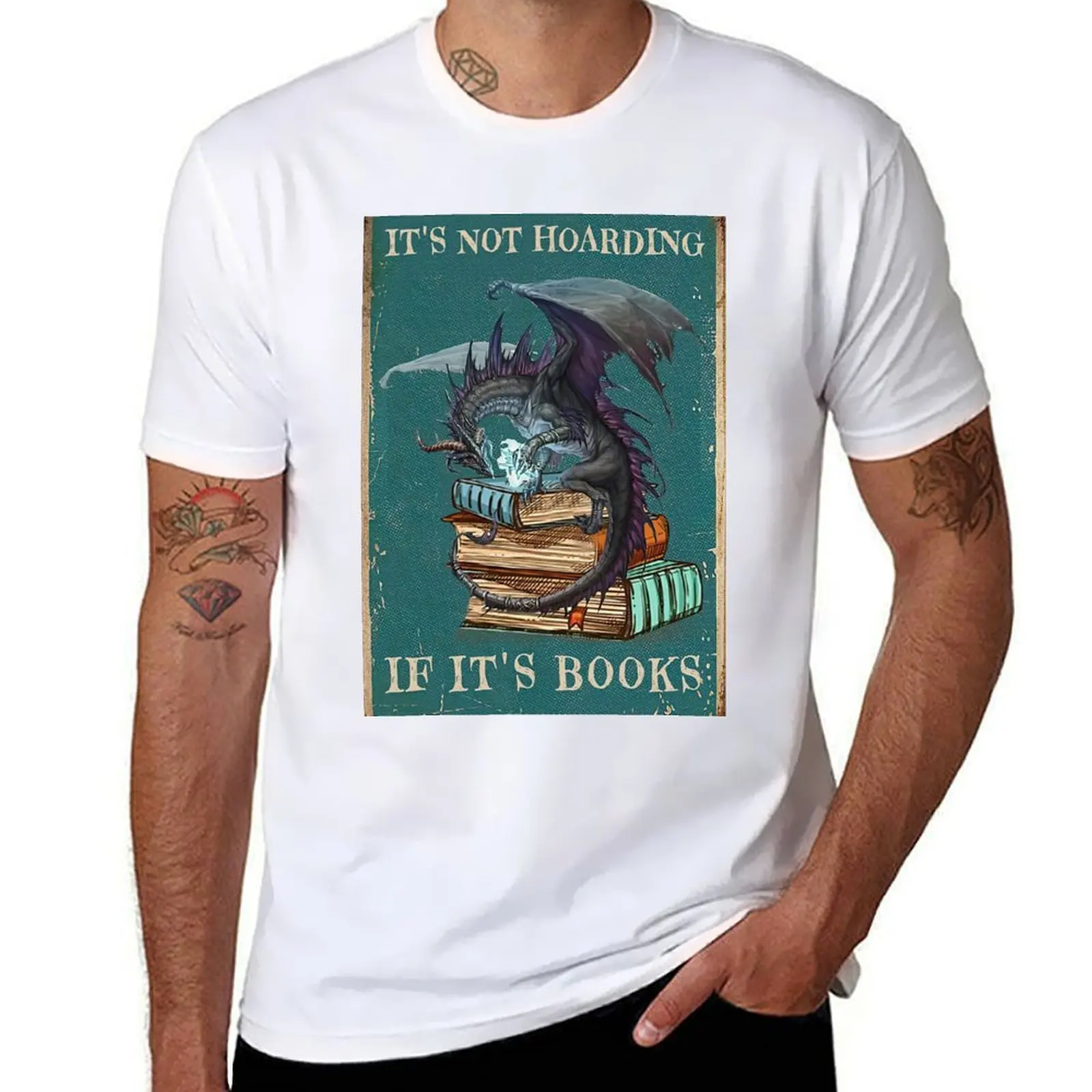 

It's Not Hoarding If It's Books Gift Dragon With Book T-Shirt man t shirt luxury t shirt man luxury T-Shirt