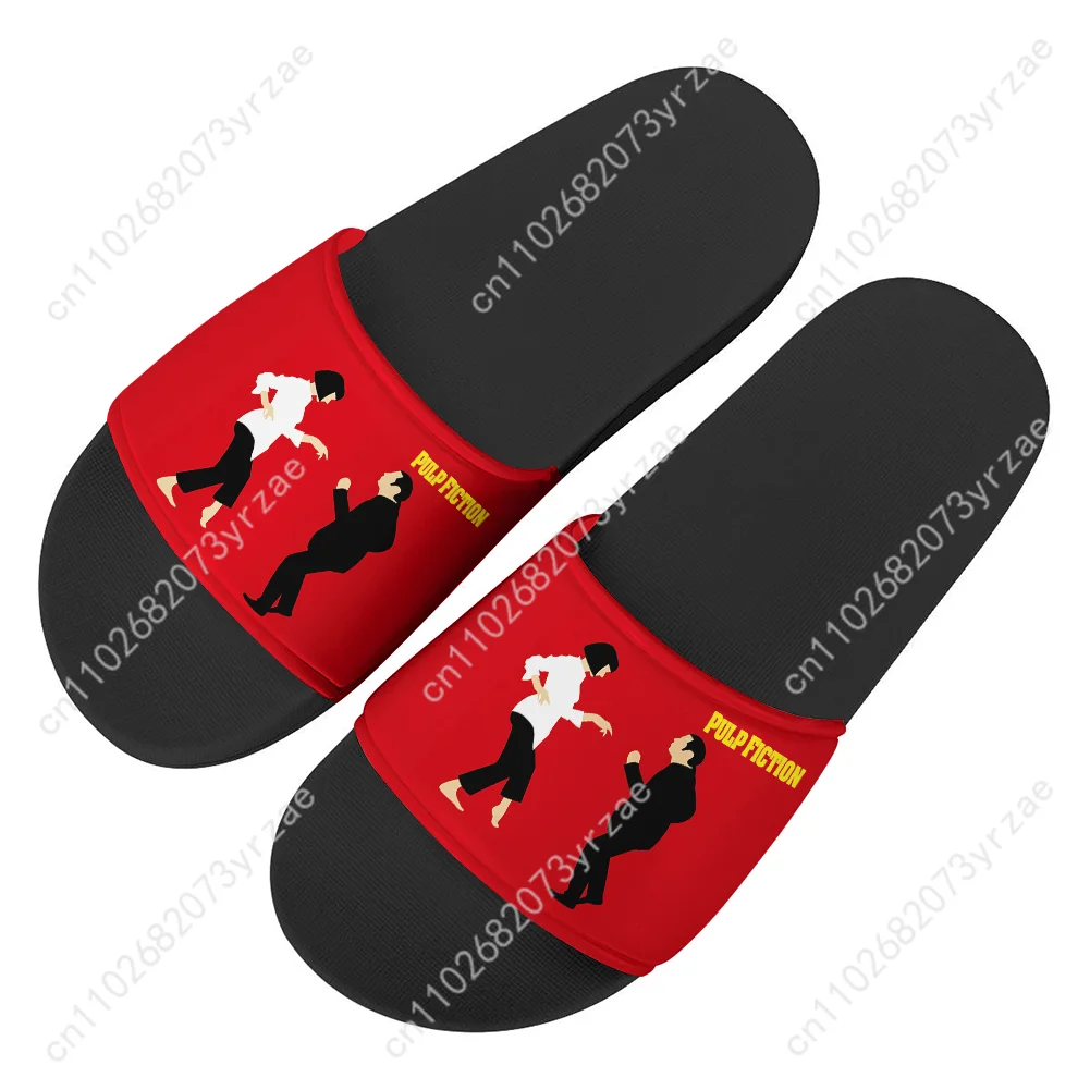펄프 픽션 플립 플롭 홈 슬리퍼 남성 여성 십대 가족 슬리퍼 욕실 수영장 캐주얼 샌들 맞춤형 워터 슈즈
