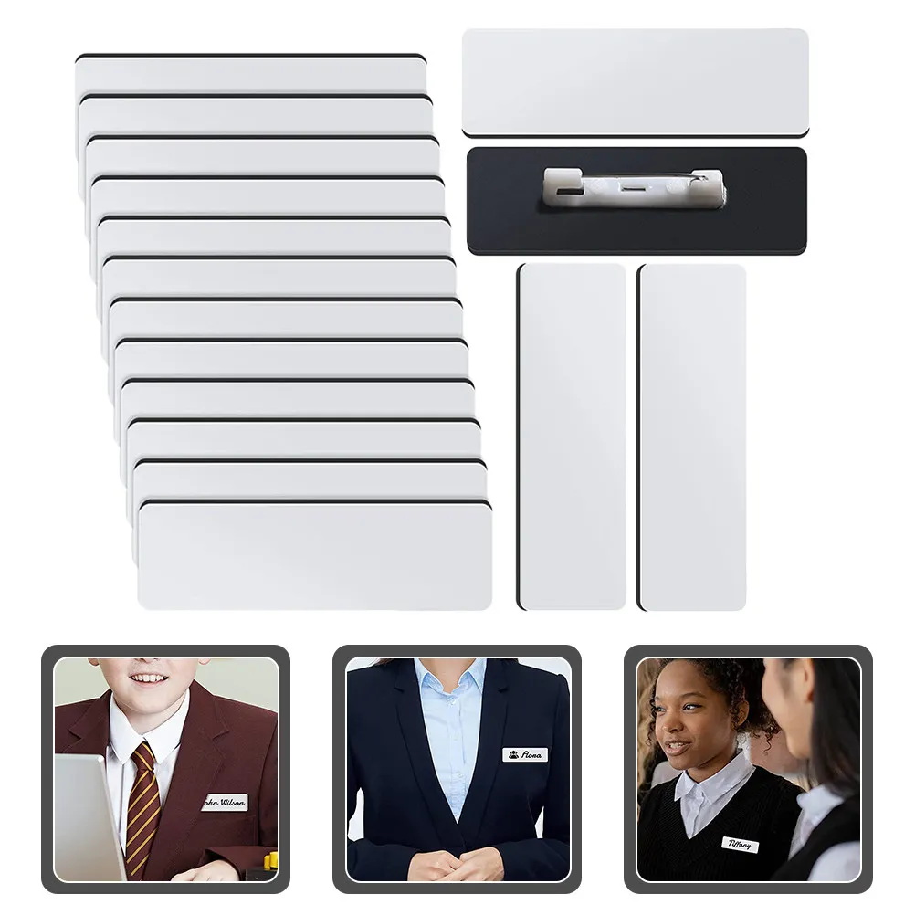 

16Pcs Blank Name Tags DIY Hard Name Badge Pins for School Office Workers Cafes Hotels DIY Badge Pin Students-Tags Pin