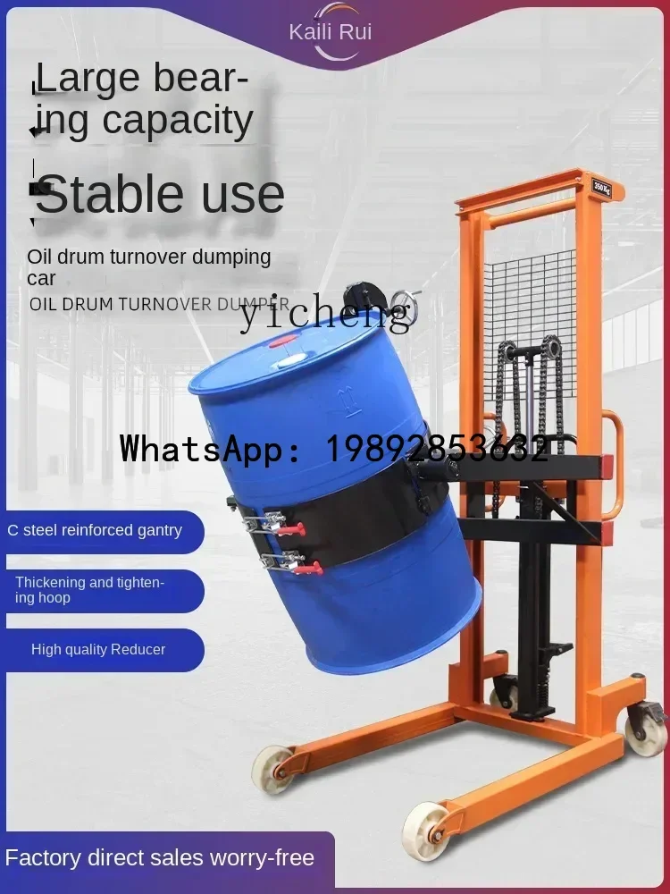 Carregamento e descarga manual hidráulico do caminhão basculante do tambor de óleo A1