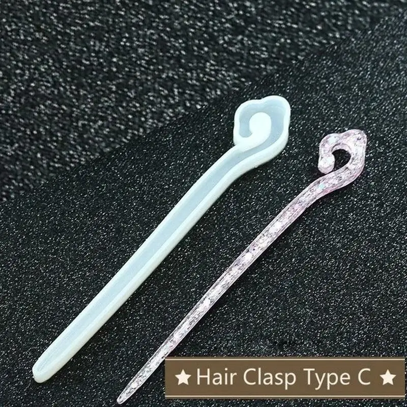 جديد شفاف دبوس الشعر سيليكون قالب خاص للراتنج DIY بها بنفسك الشعر صنع المجوهرات قالب راتنجات الايبوكسي قوالب السيدات الشعر الزخرفية