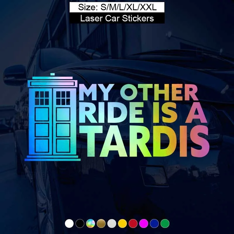كارتون My Other Rideis A Tardis سيارة التفاف الشارات الفينيل الشارات الأزياء الإبداعية سيارة كامل الجسم رئيس ملصقات التصميم #4