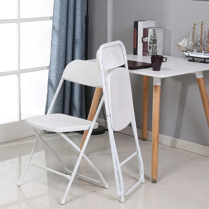 White Venue Chair, Folding Chair, Outdoor Exhibition Plastic Backrest, Learning Activity Exhibition Chair