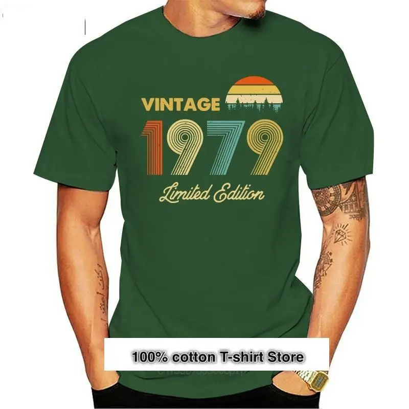 Camiseta Vintage para hombre y mujer, regalo de cumpleaños de 40 años, camiseta transpirable, novedad de 1979