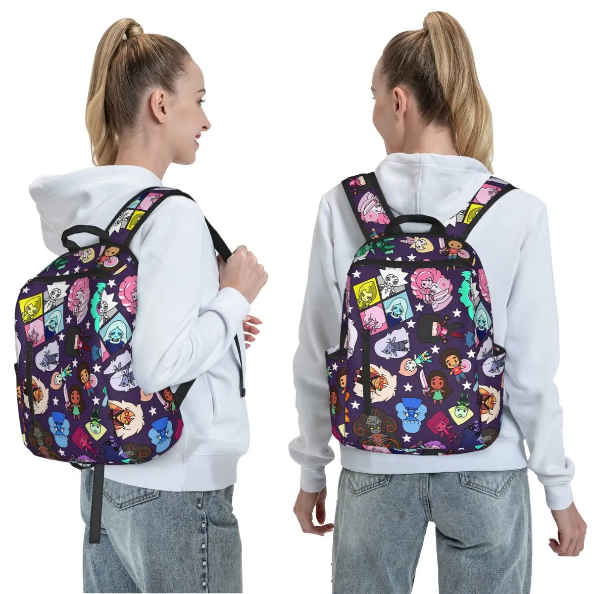 Crystal Gems Steven Universe Backpack Daypack Large Capacity Children BookBag School Bag Shoulder Bags for Men Women
