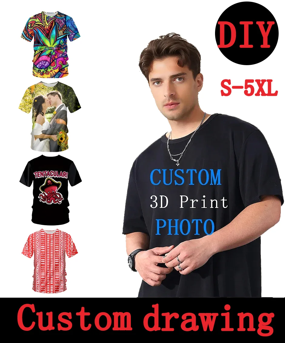 3D Printing Custom T-shirt Men's Professional Design Unisex Jacket, To Figure Custom, Manual Diy Participation in The Design