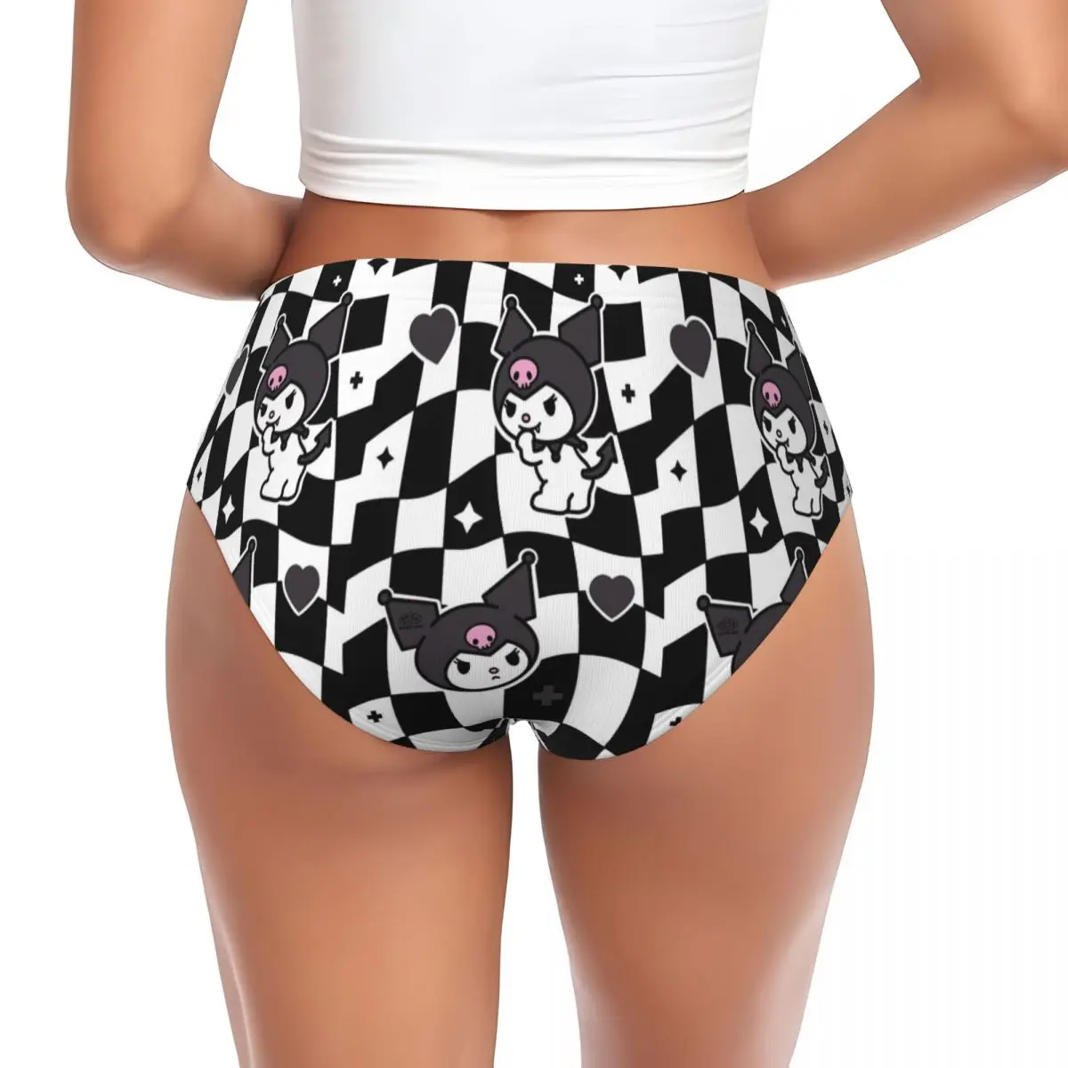 Custom Women\'s Kuromi Anime Brief Panties Female Soft Underwear Underpants