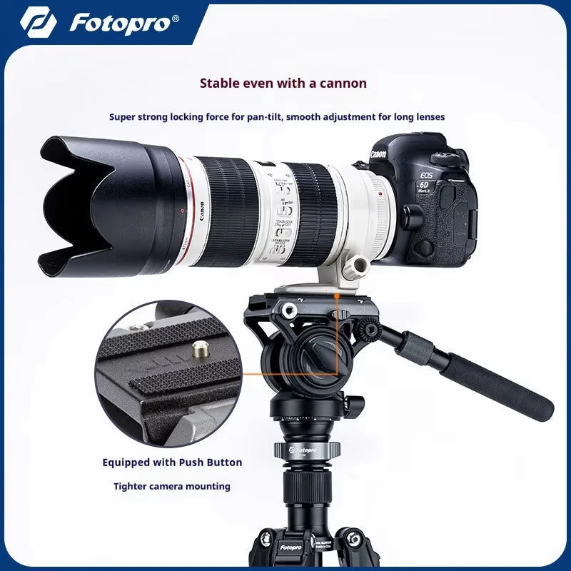 Fotopro S5i Portable Carbon Tripod for Photography & Video Shooting, Equipped with Levelling Base Cup for Horizontal Adjustment
