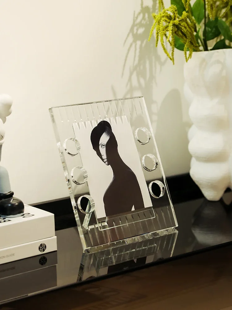 Modern Clear K9 Crystal Tabletop Photo Frame 4x6 5x7 Inches Rectangle Shape For Home Desk Decoration Elegant Luxury Gifts